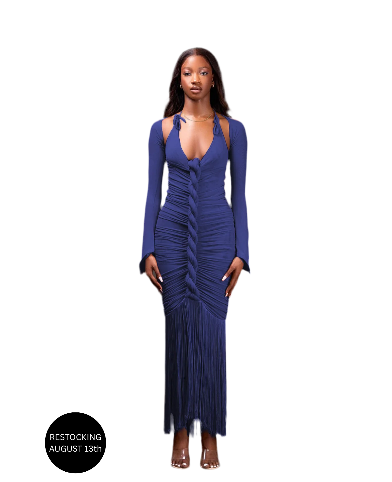 BLUE MAXI CAPELLA DRESS