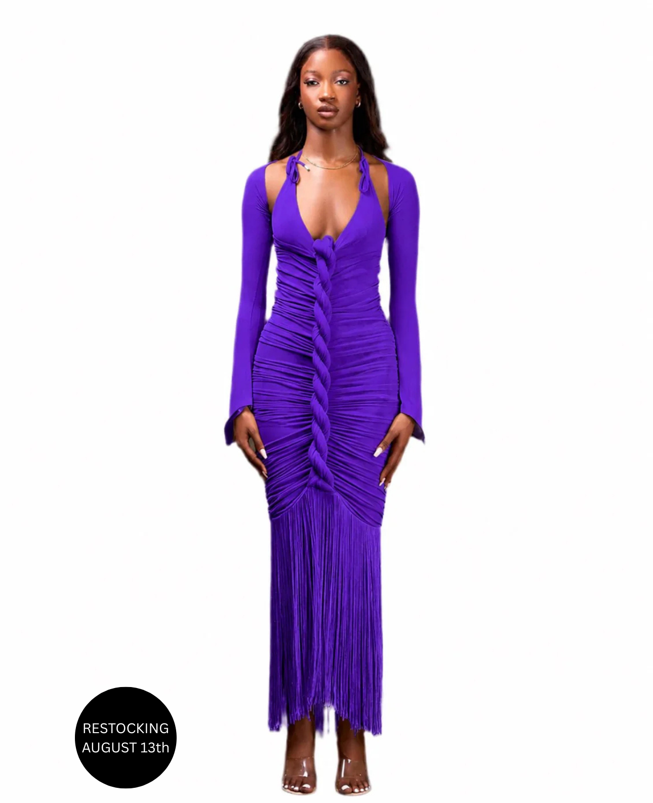 PURPLE MAXI CAPELLA DRESS