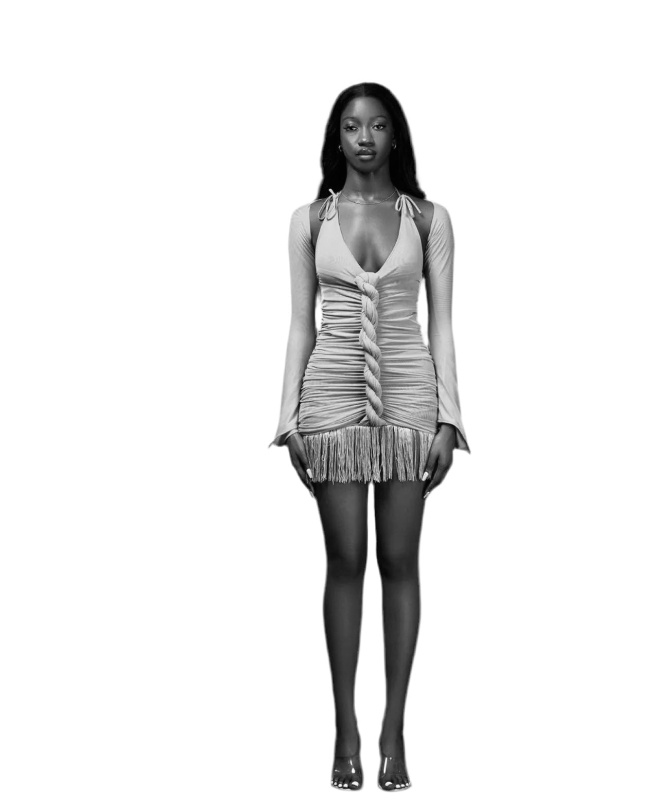 BLACK MINI CAPELLA DRESS