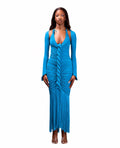 CERULEAN MAXI CAPELLA DRESS