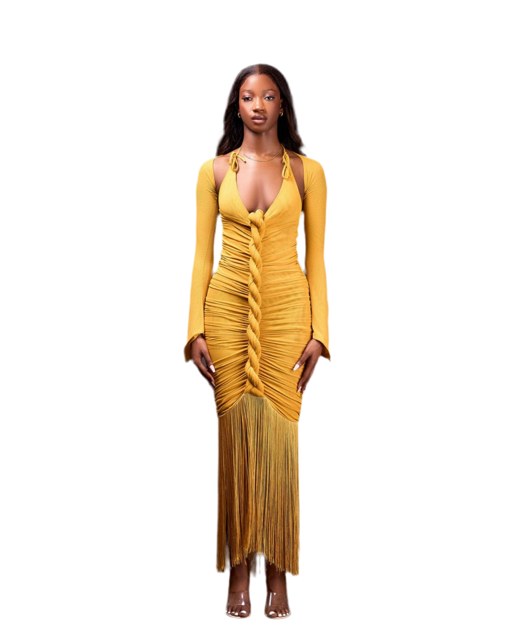 YELLOW MAXI CAPELLA DRESS