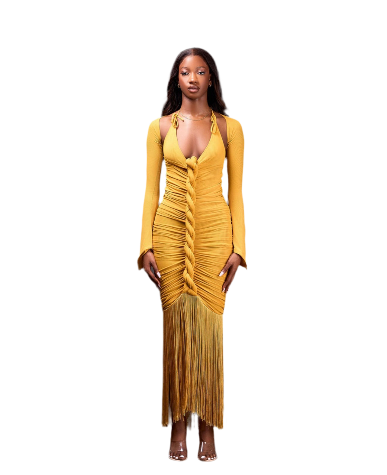 YELLOW MAXI CAPELLA DRESS