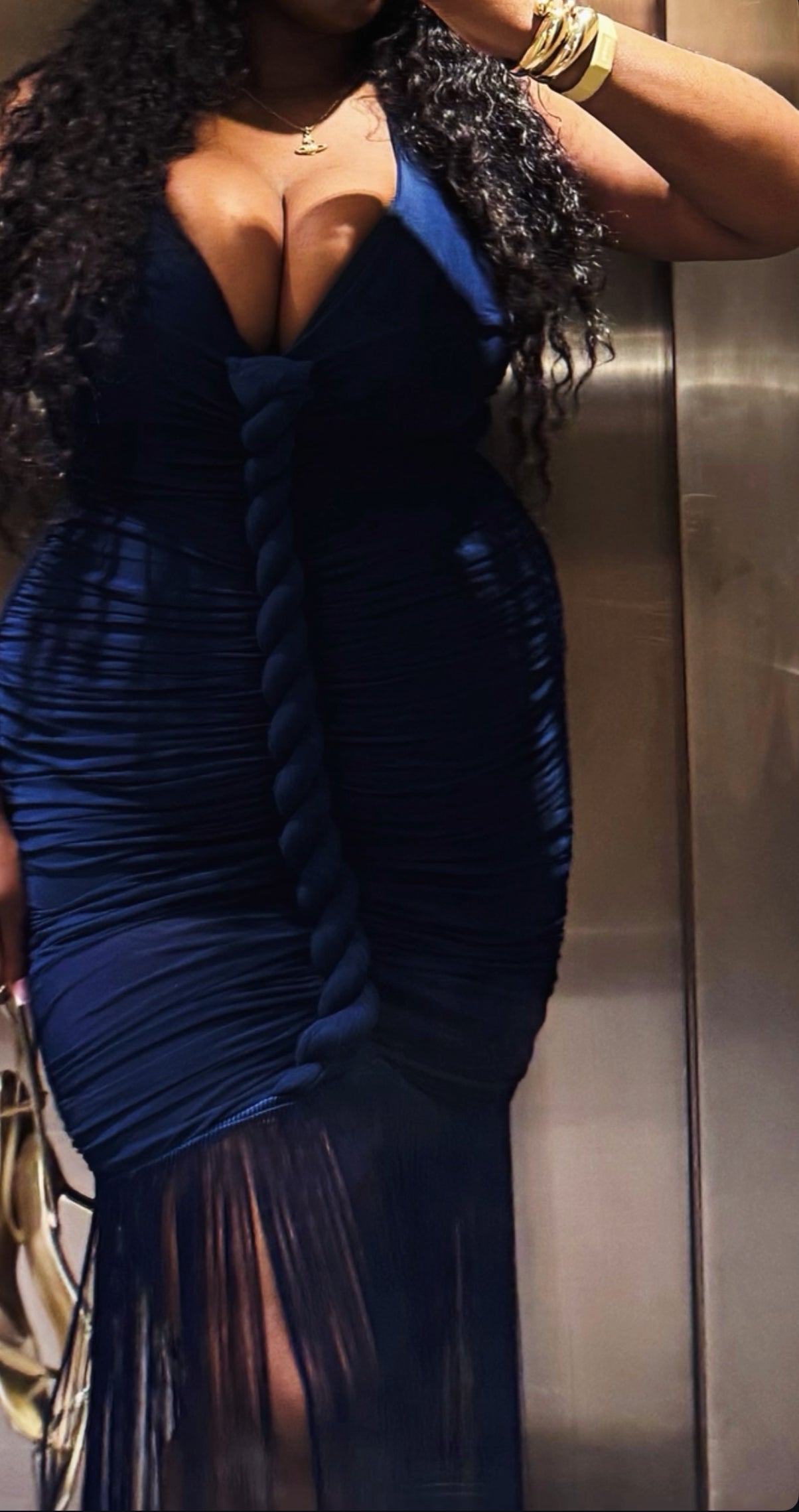 BLUE MAXI CAPELLA DRESS(made to order)