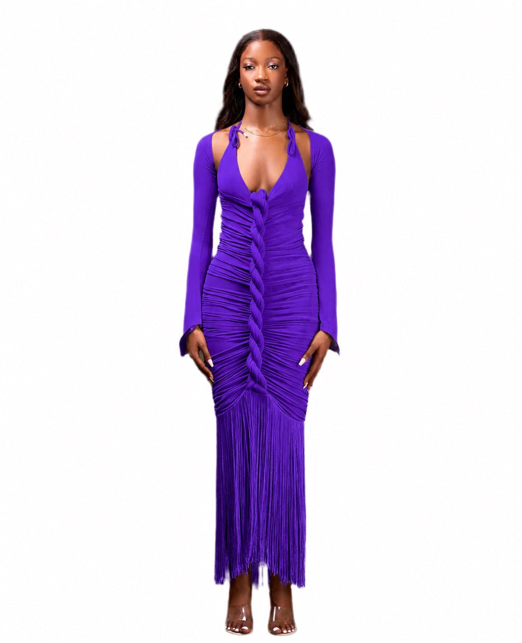 PURPLE MAXI CAPELLA DRESS