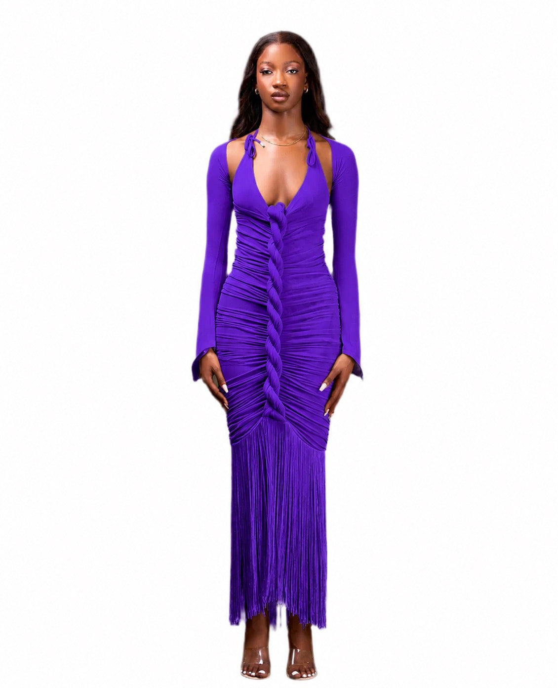 PURPLE MAXI CAPELLA DRESS (made to order)