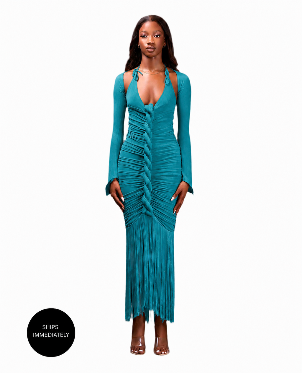 CERULEAN BLUE MAXI CAPELLA DRESS