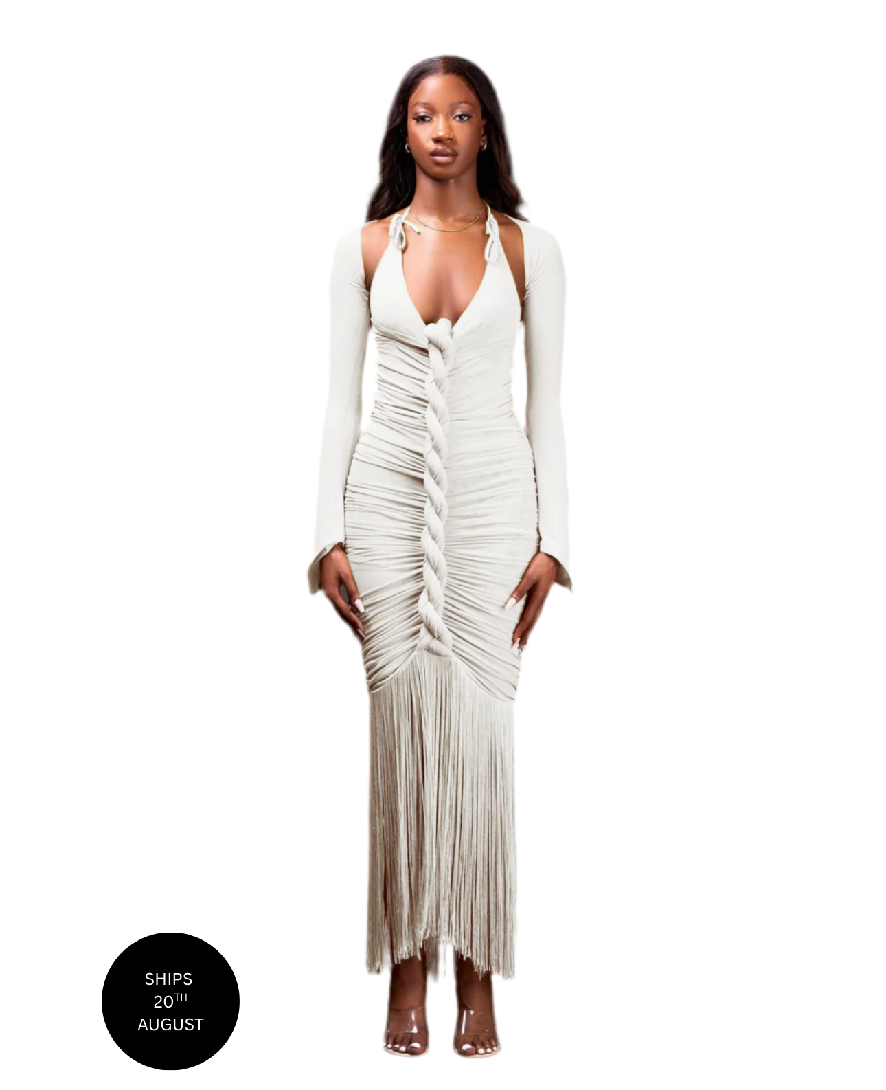 WHITE MAXI CAPELLA DRESS(PRE-ORDER)
