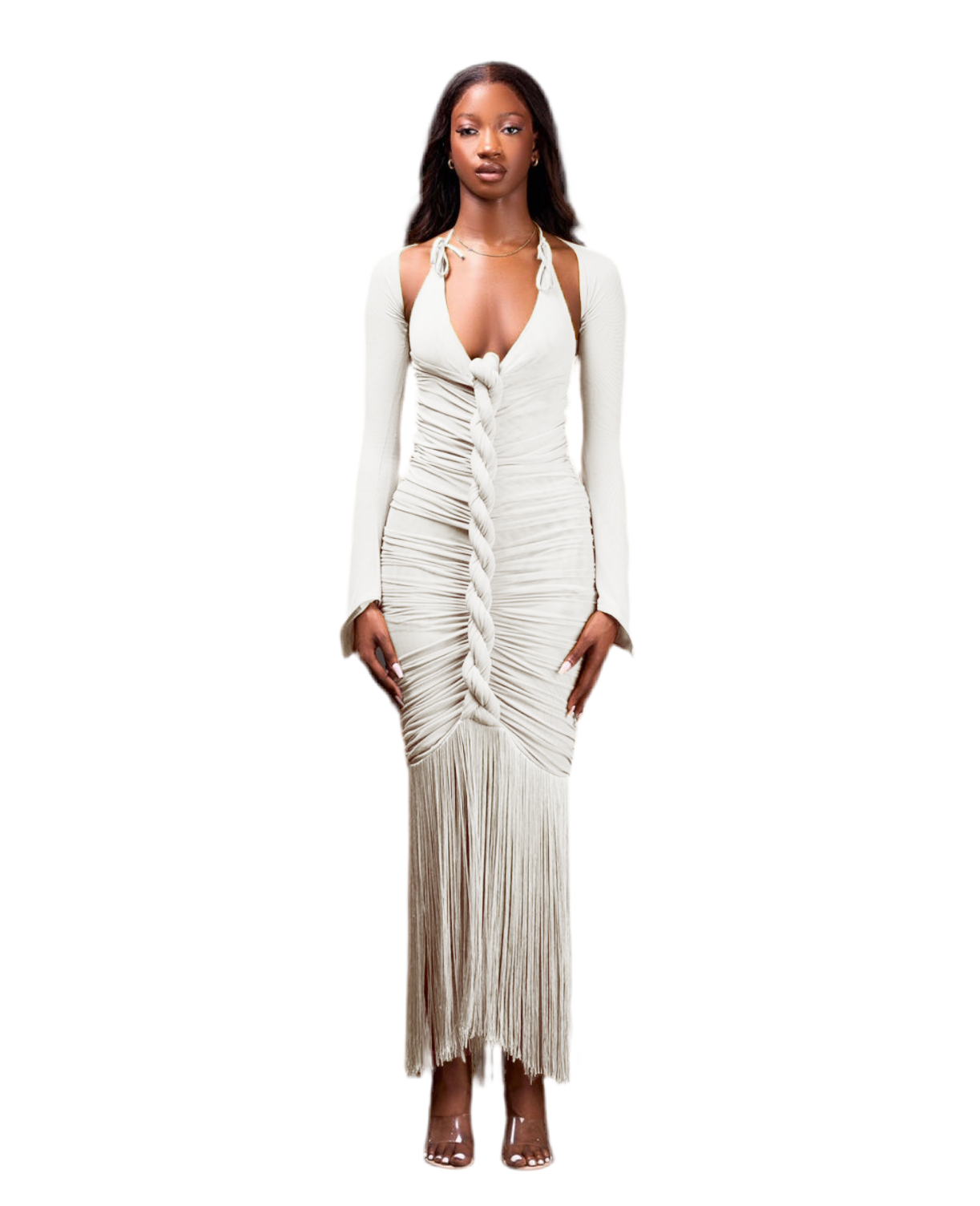 WHITE MAXI CAPELLA DRESS (made to order)